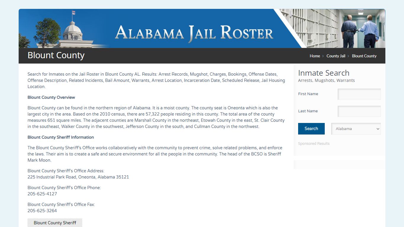 Blount County | Alabama Jail Inmate Search