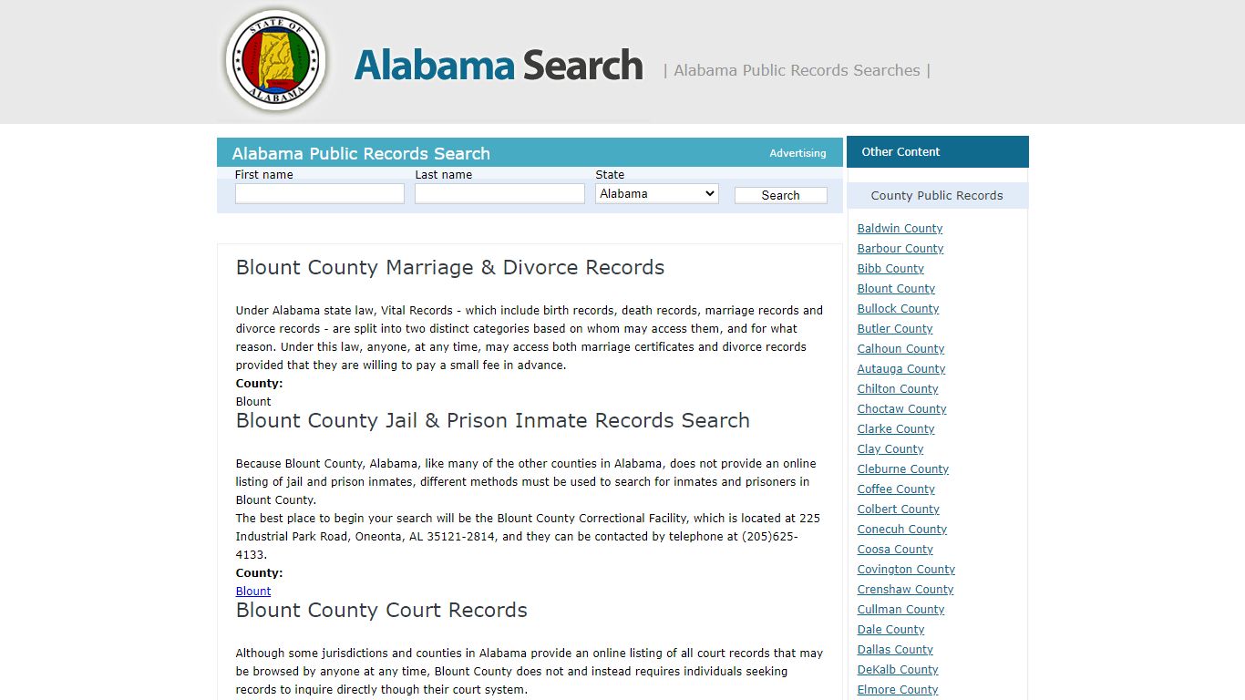 Blount | Alabama - AL Search