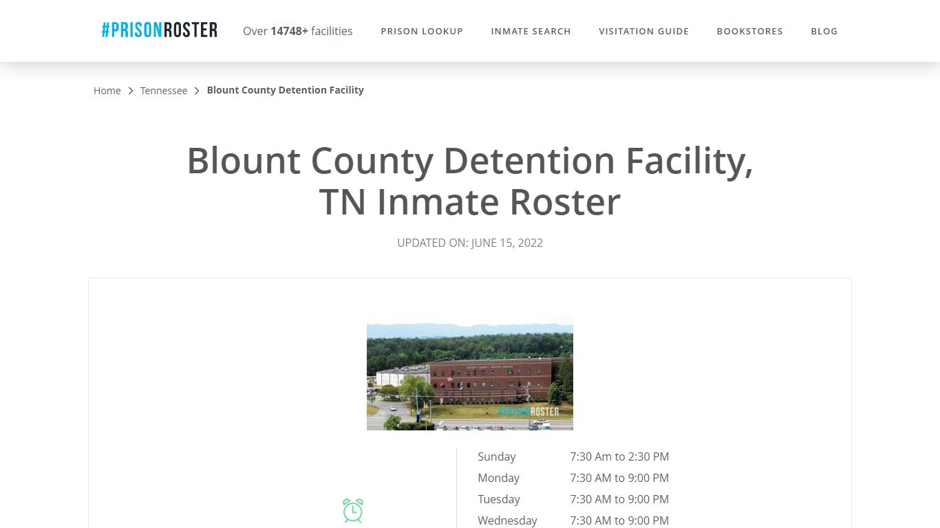 Blount County Detention Facility, TN Inmate Roster